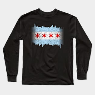 Chicago Flag Skyline Long Sleeve T-Shirt